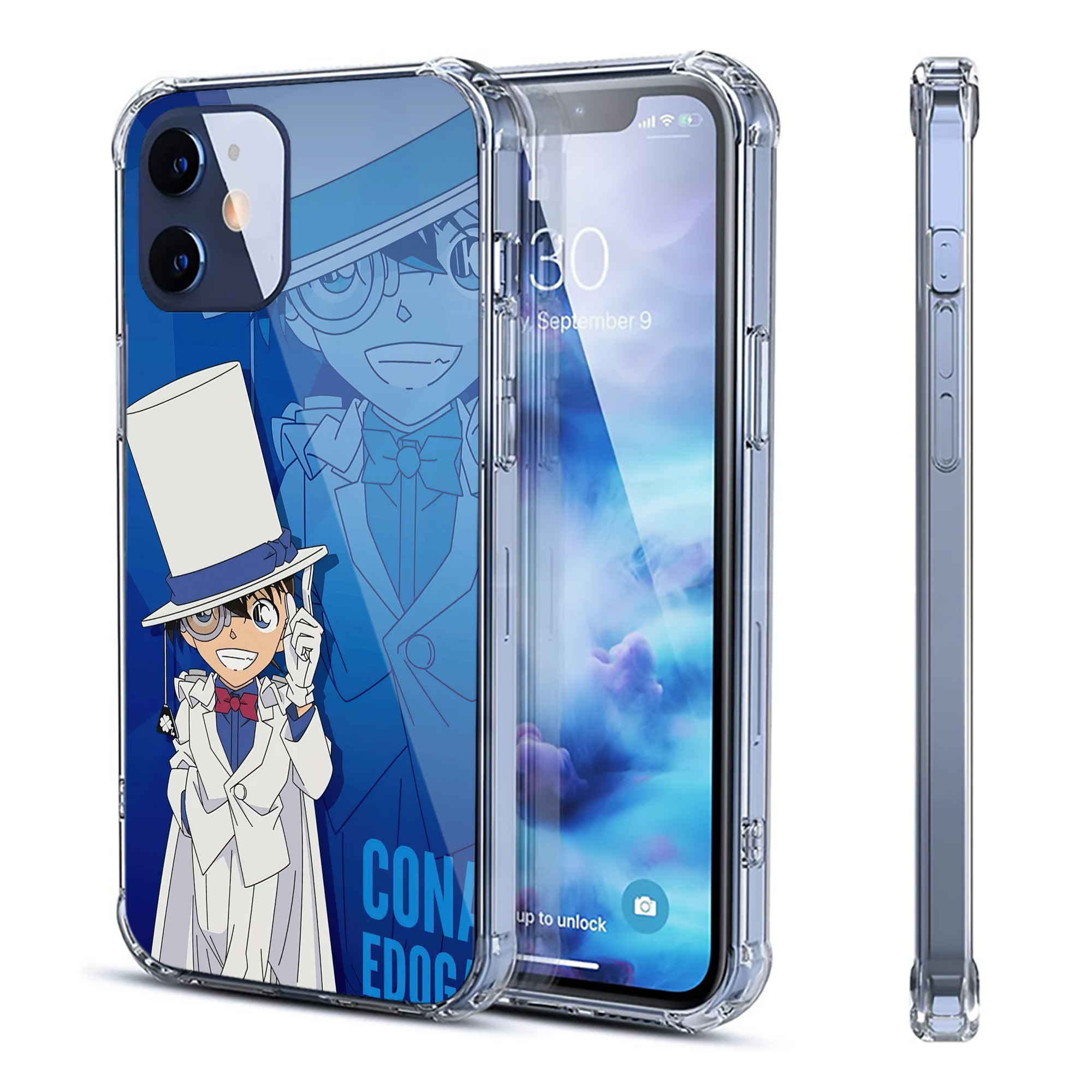 （画像用） 名探偵コナン Detective Conan 【iPhone 12シリーズ対応】透明スマホケース（クリアソフトケース）